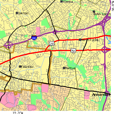 Zip code 22031 close-up map