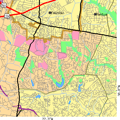 Zip code 22032 close-up map