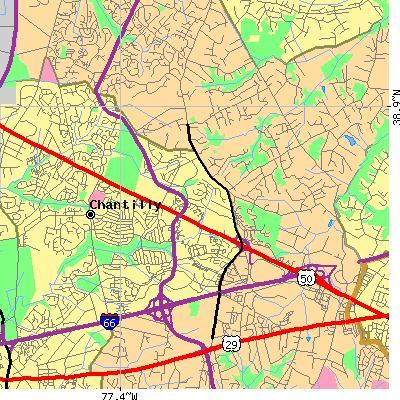 Zip code 22033 close-up map