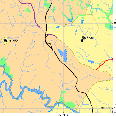 Zip code 22039 close-up map