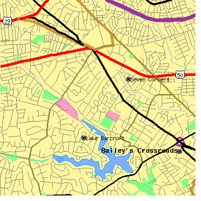 Zip code 22044 close-up map