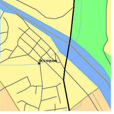 Zip code 22125 close-up map