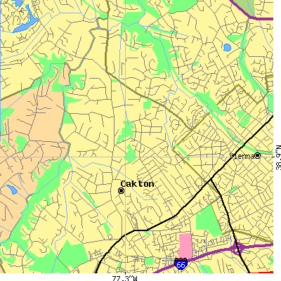 Zip code 22181 close-up map