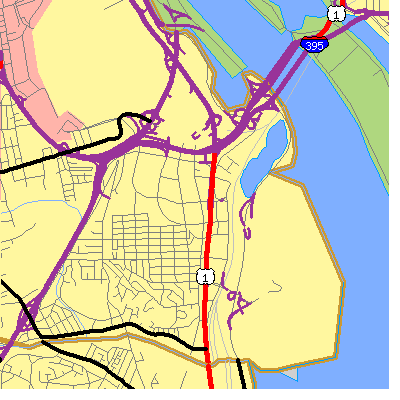 Zip code 22202 close-up map