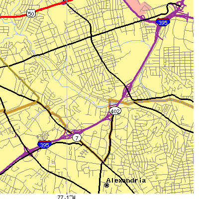 Zip code 22206 close-up map