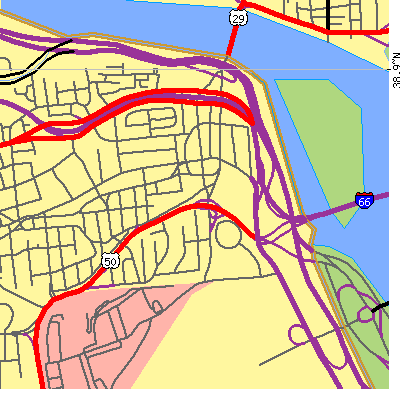 Zip code 22209 close-up map