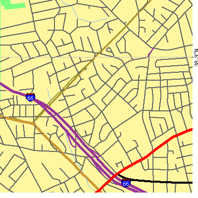 Zip code 22213 close-up map