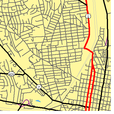 Zip code 22301 close-up map