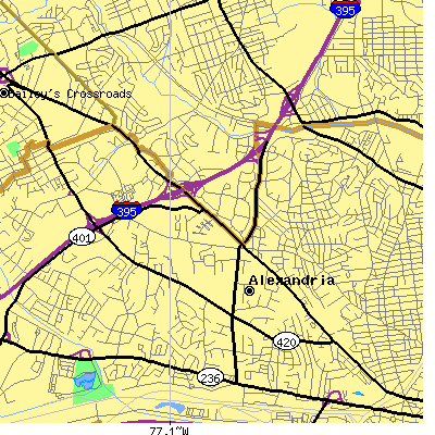 Zip code 22302 close-up map