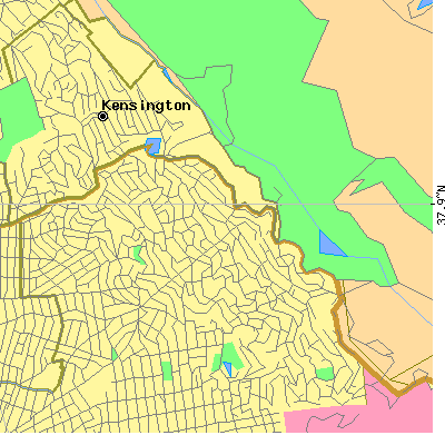 Zip code 94708 close-up map