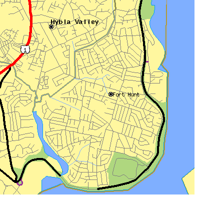 Zip code 22308 close-up map