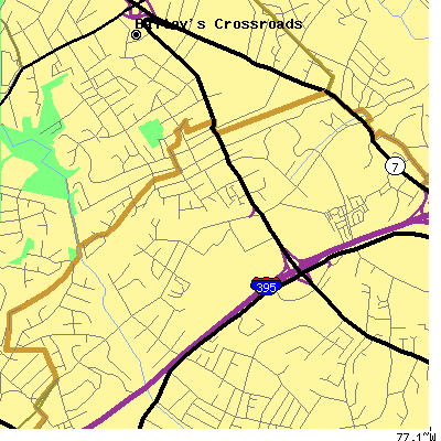 Zip code 22311 close-up map