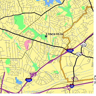 Zip code 22312 close-up map
