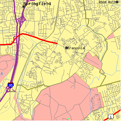 Zip code 22315 close-up map