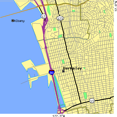 Zip code 94710 close-up map