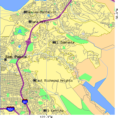 Zip code 94803 close-up map