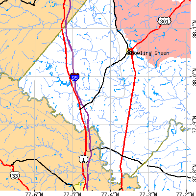 Zip code 22546 close-up map