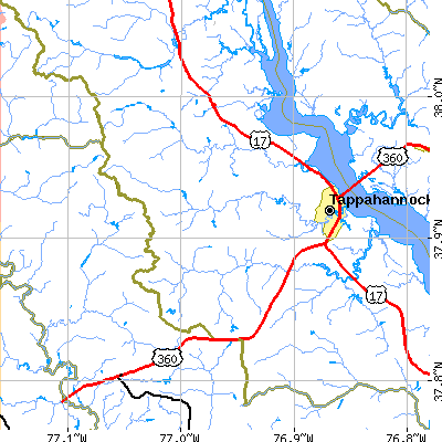 Zip code 22560 close-up map