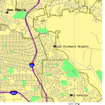 Zip code 94805 close-up map