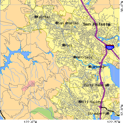 Zip code 94904 close-up map