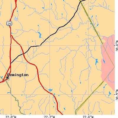 Zip code 22728 close-up map