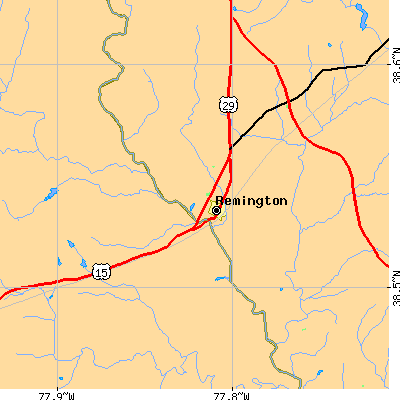 Zip code 22734 close-up map