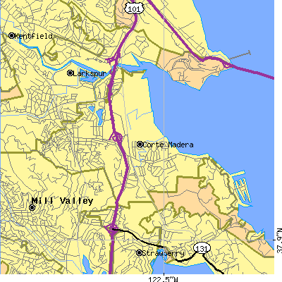 Zip code 94925 close-up map