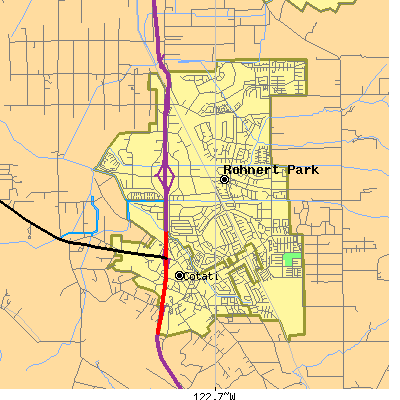 Zip code 94928 close-up map