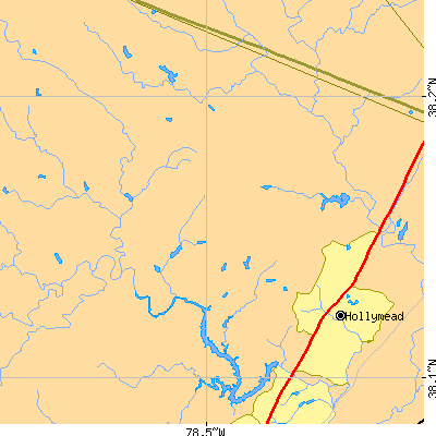 Zip code 22936 close-up map