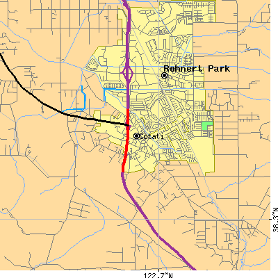 Zip code 94931 close-up map