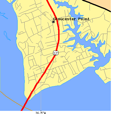 Zip code 23062 close-up map