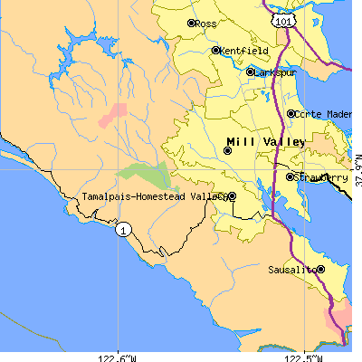 Zip code 94941 close-up map