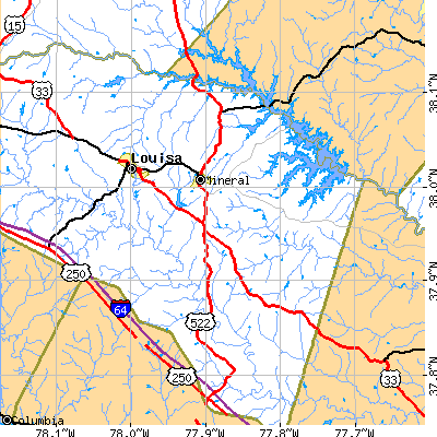 Zip code 23117 close-up map