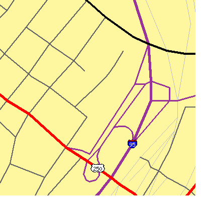 Zip code 23298 close-up map