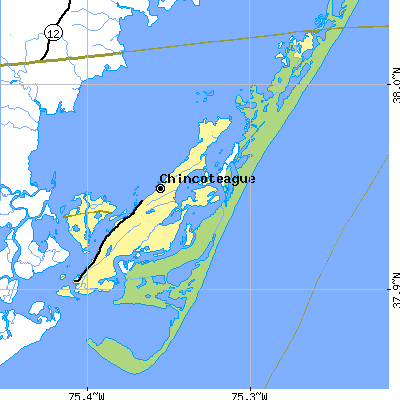 Zip code 23336 close-up map
