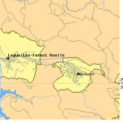 Zip code 94963 close-up map