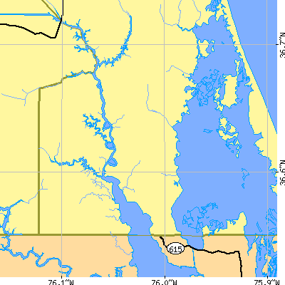 Zip code 23457 close-up map