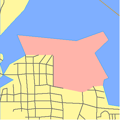 Zip code 23708 close-up map