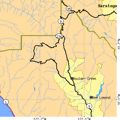 Zip code 95006 close-up map