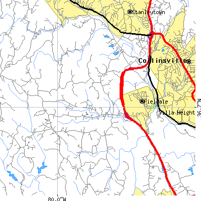 Zip code 24089 close-up map