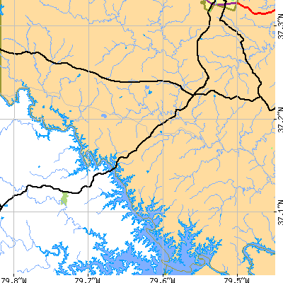 Zip code 24121 close-up map