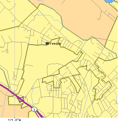 Zip code 95019 close-up map