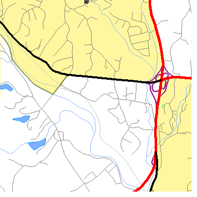 Zip code 24168 close-up map