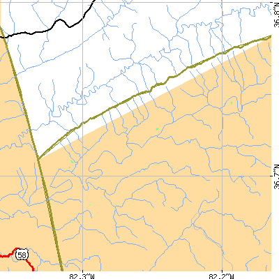 Zip code 24270 close-up map