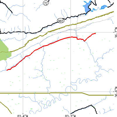 Zip code 24281 close-up map