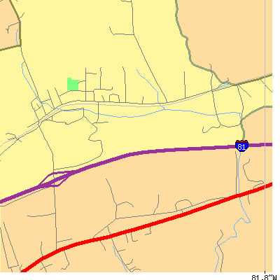 Zip code 24327 close-up map