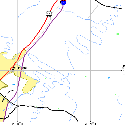 Zip code 24437 close-up map