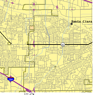 Zip code 95051 close-up map