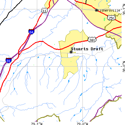 Zip code 24477 close-up map
