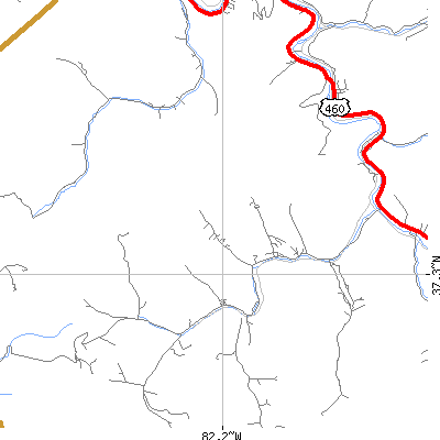 Zip code 24628 close-up map